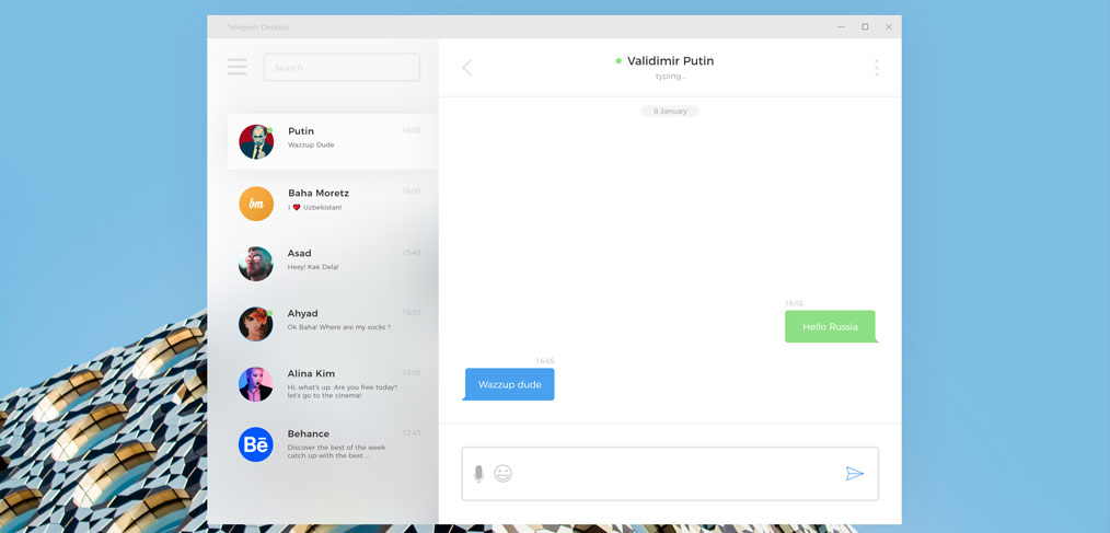 telegram desktop template for adobe xd xdguru com telegram template free
