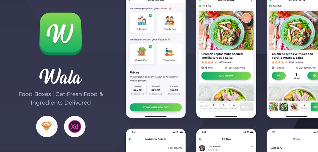 Wala - Premium Food UI kit for XD