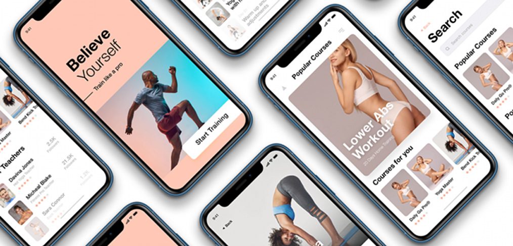 Workout free XD app UI kit