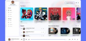 Music player web app XD template