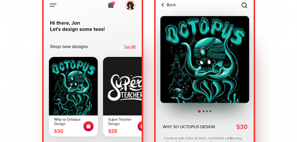 Tshirt Design  Store XD App  template XDGuru com