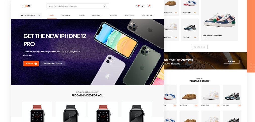 Ecommerce XD homepage template